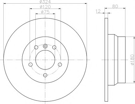 HELLA PAGID - 8DD 355 107-771 - Тормозной диск (Тормозная система)