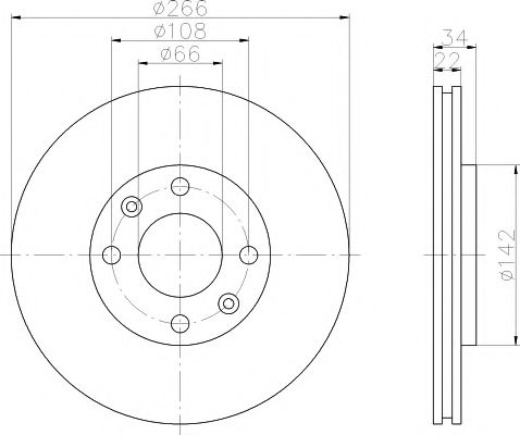 HELLA PAGID - 8DD 355 108-351 - Тормозной диск (Тормозная система)