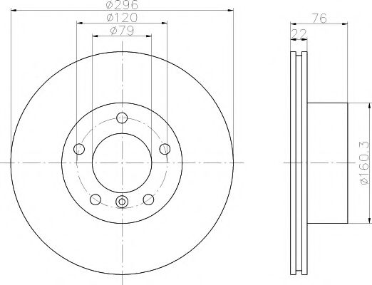 HELLA PAGID - 8DD 355 104-591 - Тормозной диск (Тормозная система)