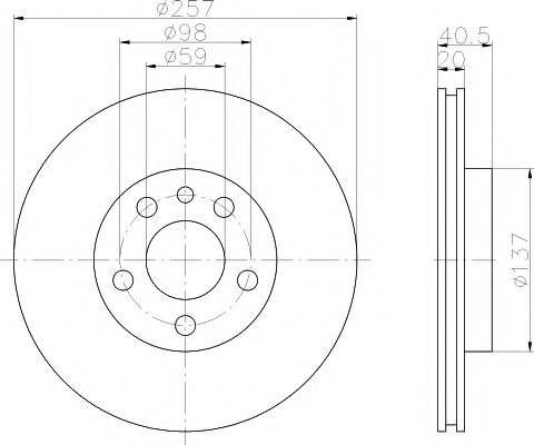 HELLA PAGID - 8DD 355 105-621 - Тормозной диск (Тормозная система)