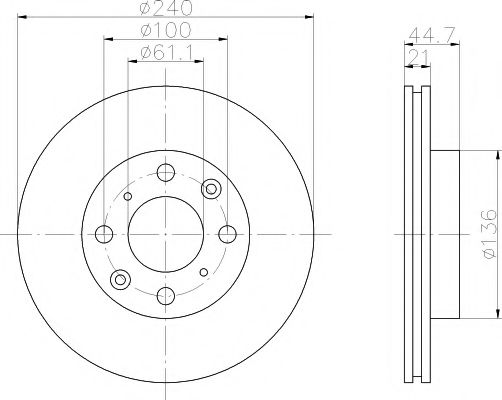 HELLA PAGID - 8DD 355 104-941 - Тормозной диск (Тормозная система)