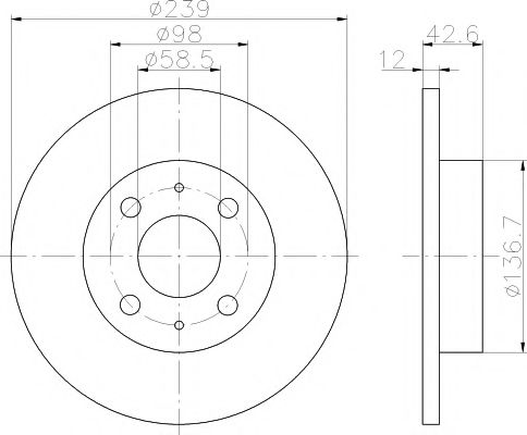 HELLA PAGID - 8DD 355 101-481 - Тормозной диск (Тормозная система)