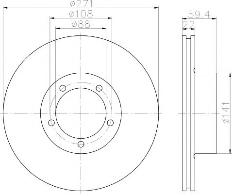 HELLA PAGID - 8DD 355 100-001 - Тормозной диск (Тормозная система)