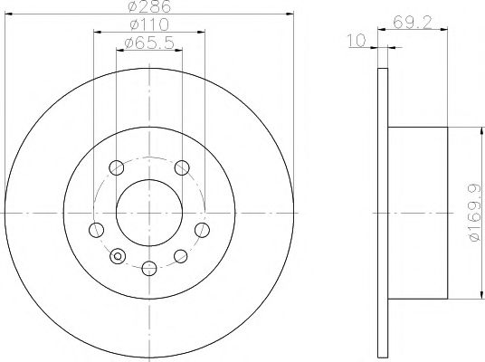 HELLA PAGID - 8DD 355 104-701 - Тормозной диск (Тормозная система)