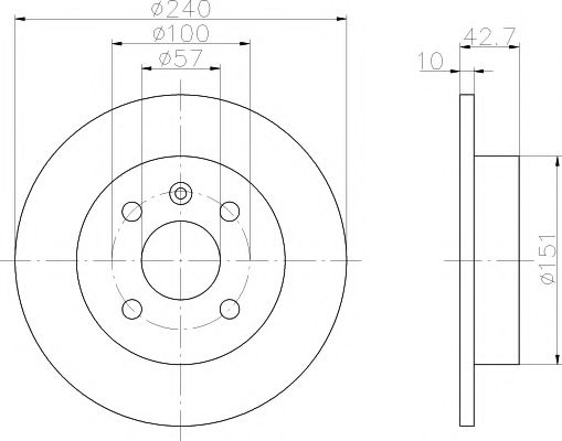 HELLA PAGID - 8DD 355 106-081 - Тормозной диск (Тормозная система)