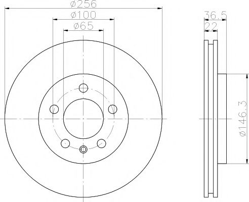 HELLA PAGID - 8DD 355 105-361 - Тормозной диск (Тормозная система)