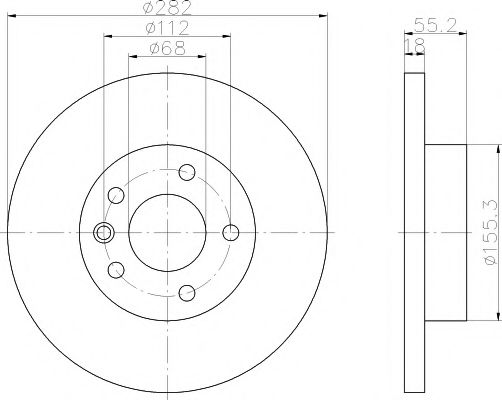 HELLA PAGID - 8DD 355 105-561 - Тормозной диск (Тормозная система)