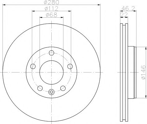 HELLA PAGID - 8DD 355 105-531 - Тормозной диск (Тормозная система)