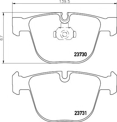 HELLA PAGID - 8DB 355 010-751 - Комплект тормозных колодок, дисковый тормоз (Тормозная система)