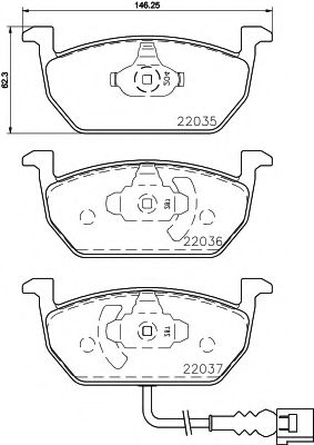 HELLA PAGID - 8DB 355 021-951 - Комплект тормозных колодок, дисковый тормоз (Тормозная система)