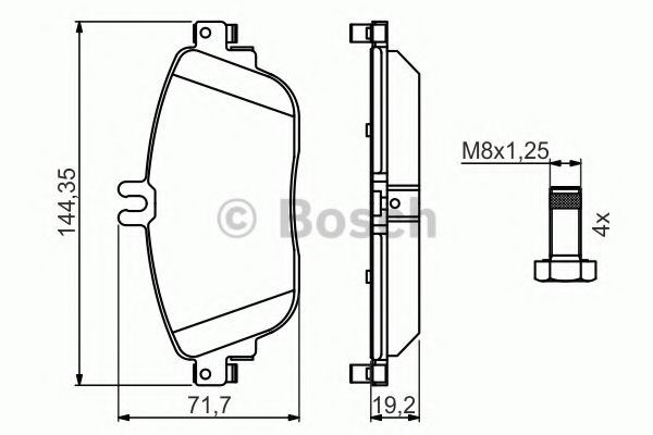 BOSCH - 0 986 494 662 - Комплект тормозных колодок, дисковый тормоз (Тормозная система)