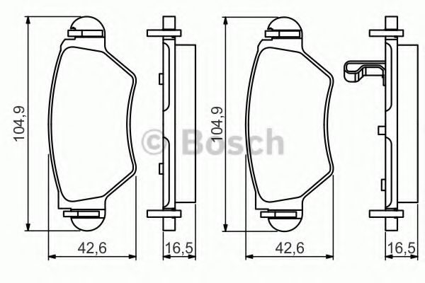 BOSCH - 0 986 495 250 - Комплект тормозных колодок, дисковый тормоз (Тормозная система)