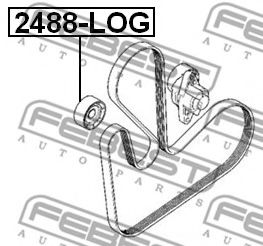FEBEST - 2488-LOG - Паразитный / ведущий ролик, поликлиновой ремень (Ременный привод)