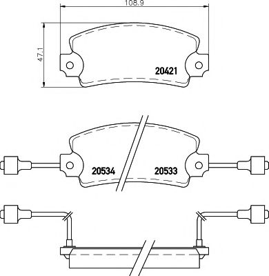 TEXTAR - 2042103 - Комплект тормозных колодок, дисковый тормоз (Тормозная система)