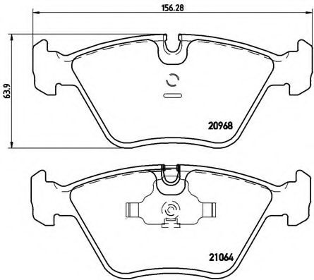 BREMBO - P 06 012 - Комплект тормозных колодок, дисковый тормоз (Тормозная система)