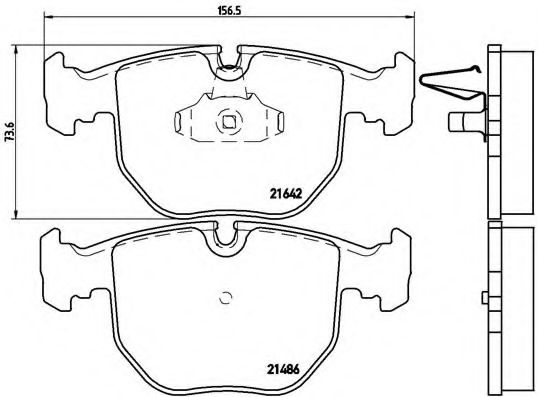 BREMBO - P 06 021 - Комплект тормозных колодок, дисковый тормоз (Тормозная система)