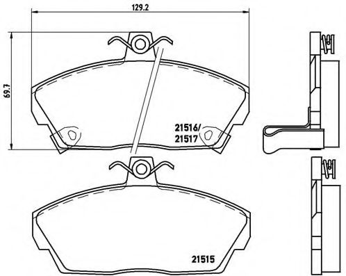 BREMBO - P 28 020 - Комплект тормозных колодок, дисковый тормоз (Тормозная система)