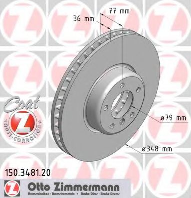 ZIMMERMANN - 150.3481.20 - Тормозной диск (Тормозная система)