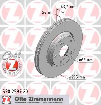 ZIMMERMANN - 590.2597.20 - Тормозной диск (Тормозная система)