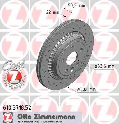 ZIMMERMANN - 610.3718.52 - Тормозной диск (Тормозная система)