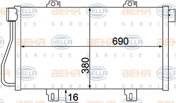 BEHR HELLA SERVICE - 8FC 351 306-681 - Конденсатор, кондиционер (Кондиционер)