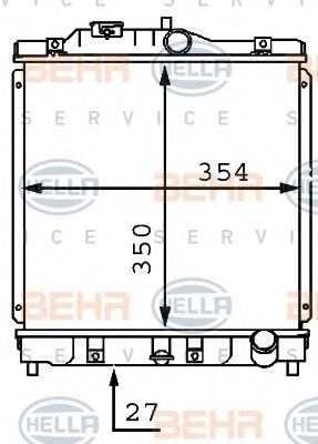 BEHR HELLA SERVICE - 8MK 376 707-551 - Радиатор, охлаждение двигателя (Охлаждение)