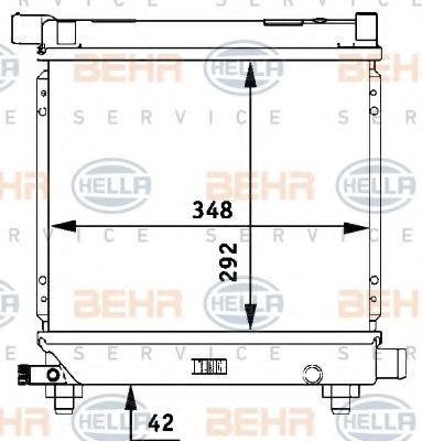 BEHR HELLA SERVICE - 8MK 376 710-634 - Радиатор, охлаждение двигателя (Охлаждение)