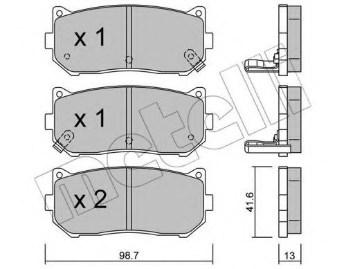 METELLI - 22-0372-0 - Комплект тормозных колодок, дисковый тормоз (Тормозная система)