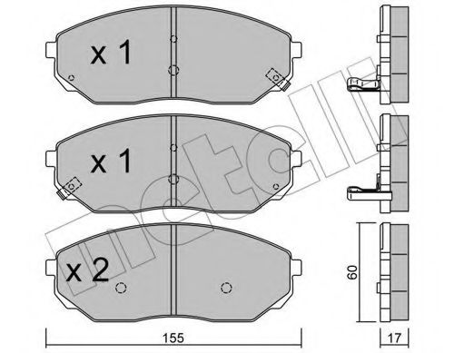 METELLI - 22-0515-0 - Комплект тормозных колодок, дисковый тормоз (Тормозная система)