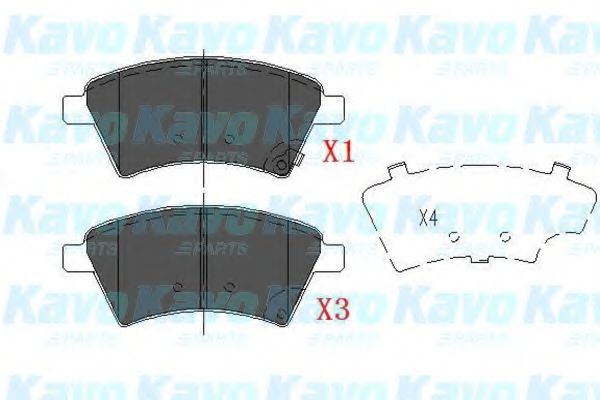 KAVO PARTS - KBP-8523 - Комплект тормозных колодок, дисковый тормоз (Тормозная система)