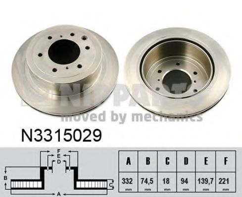 NIPPARTS - N3315029 - Тормозной диск (Тормозная система)