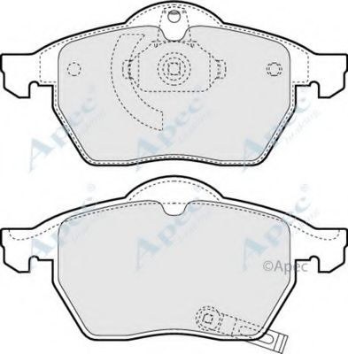 APEC BRAKING - PAD1064 - Комплект тормозных колодок, дисковый тормоз (Тормозная система)