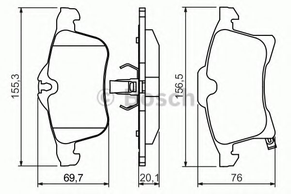 BOSCH - 0 986 424 707 - Комплект тормозных колодок, дисковый тормоз (Тормозная система)