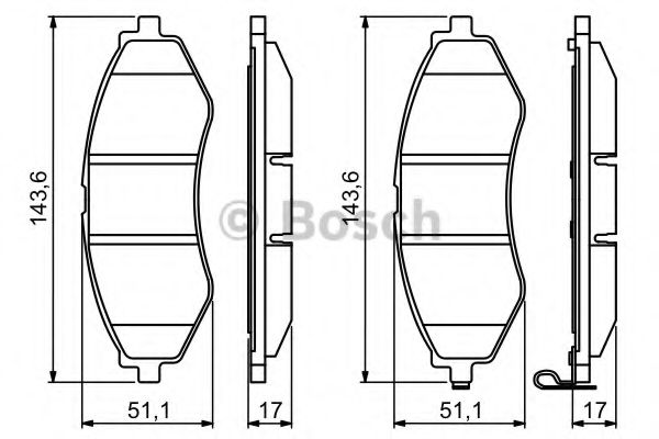 BOSCH - 0 986 494 343 - Комплект тормозных колодок, дисковый тормоз (Тормозная система)