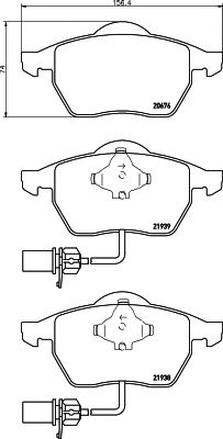 HELLA PAGID - 8DB 355 008-411 - Комплект тормозных колодок, дисковый тормоз (Тормозная система)