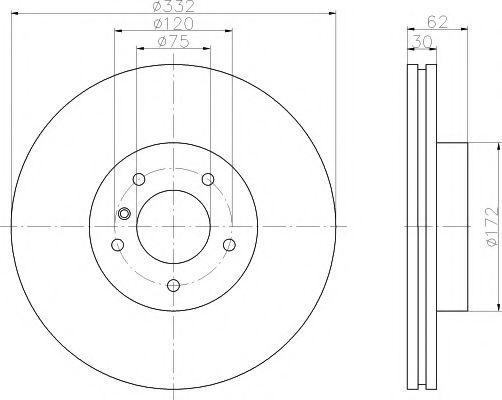 HELLA PAGID - 8DD 355 107-751 - Тормозной диск (Тормозная система)