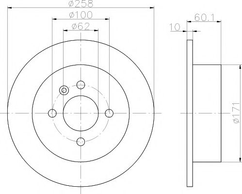 HELLA PAGID - 8DD 355 100-351 - Тормозной диск (Тормозная система)