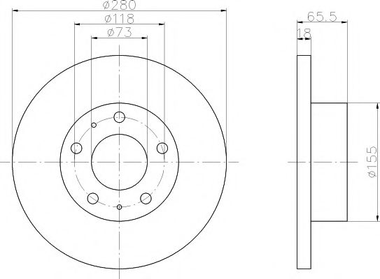 HELLA PAGID - 8DD 355 104-391 - Тормозной диск (Тормозная система)