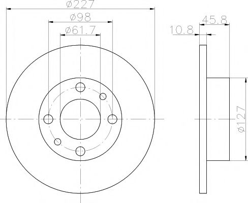 HELLA PAGID - 8DD 355 100-361 - Тормозной диск (Тормозная система)