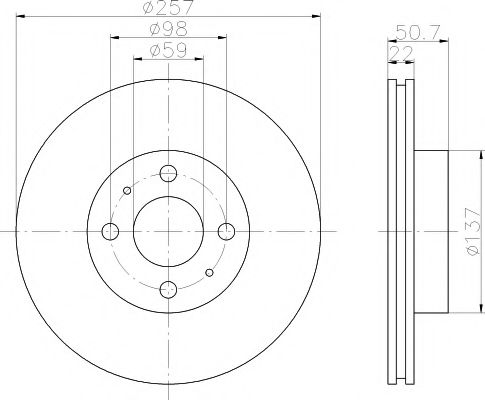 HELLA PAGID - 8DD 355 102-301 - Тормозной диск (Тормозная система)