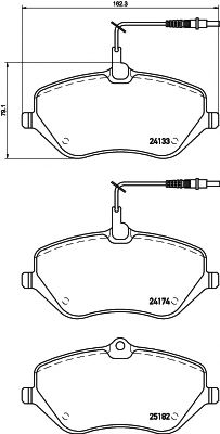 HELLA PAGID - 8DB 355 015-621 - Комплект тормозных колодок, дисковый тормоз (Тормозная система)