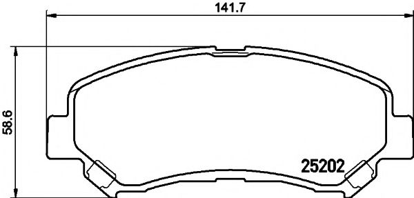 HELLA PAGID - 8DB 355 015-911 - Комплект тормозных колодок, дисковый тормоз (Тормозная система)