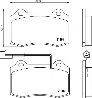 HELLA PAGID - 8DB 355 018-061 - Комплект тормозных колодок, дисковый тормоз (Тормозная система)