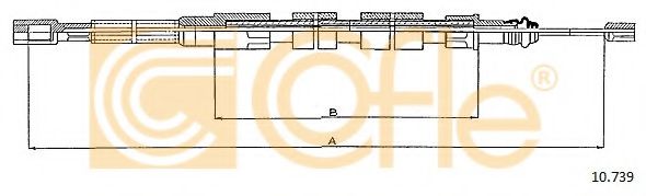 COFLE - 10.739 - Трос, стояночная тормозная система (Тормозная система)