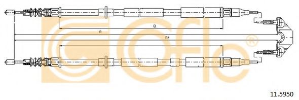 COFLE - 11.5950 - Трос, стояночная тормозная система (Тормозная система)