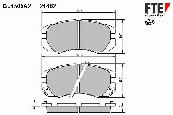 FTE - BL1505A2 - Комплект тормозных колодок, дисковый тормоз