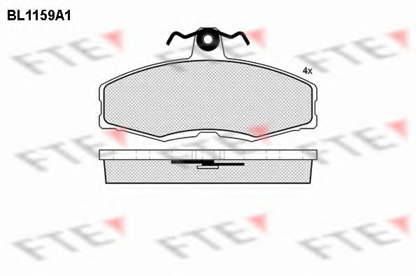 FTE - BL1159A1 - Комплект тормозных колодок, дисковый тормоз (Тормозная система)