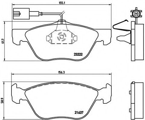 BREMBO - P 23 116 - Комплект тормозных колодок, дисковый тормоз (Тормозная система)