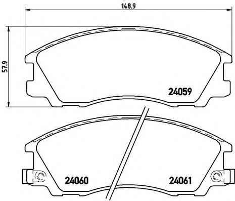 BREMBO - P 30 017 - Комплект тормозных колодок, дисковый тормоз (Тормозная система)