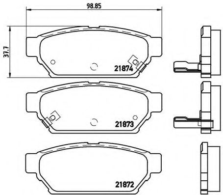 BREMBO - P 54 016 - Комплект тормозных колодок, дисковый тормоз (Тормозная система)